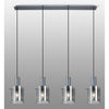 Belstone Wide Ribbed Four Drop Linear Pendant in Dark Grey with Smoke Glass