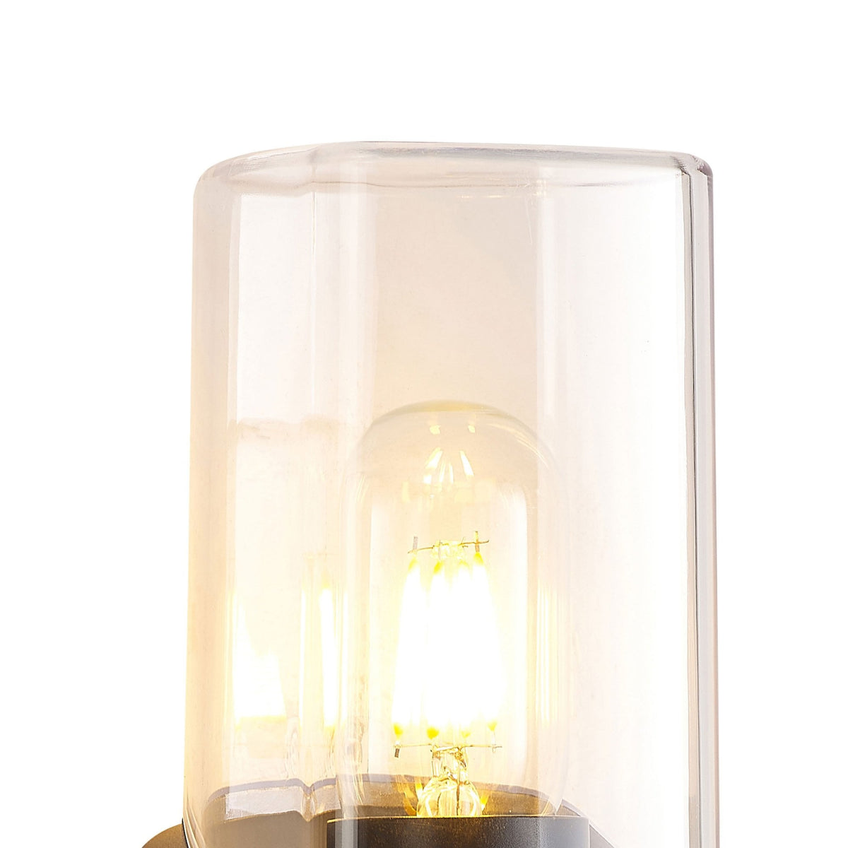 Aspatria Exterior IP44 Wall Light in Dark Grey with Clear Diffuser