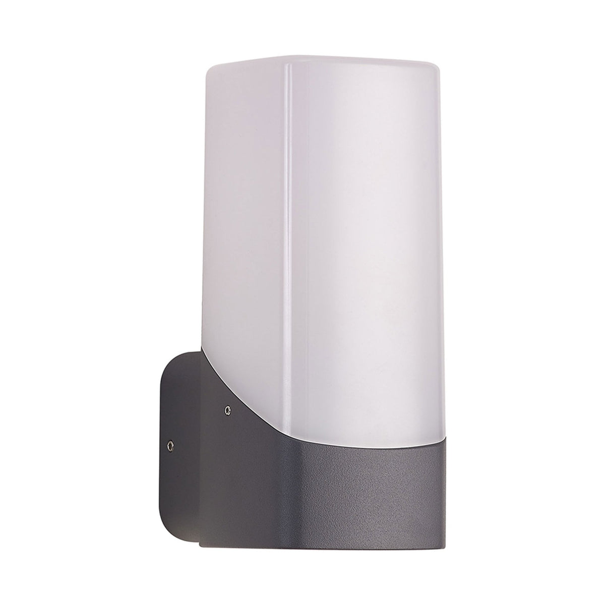 Aspatria Exterior IP44 Wall Light in Dark Grey with Opal Diffuser