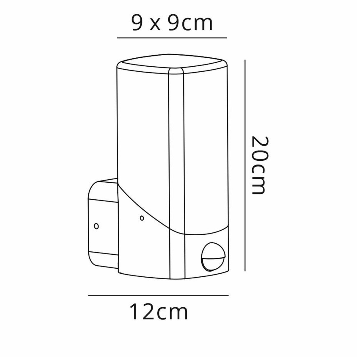 Aspatria PIR Exterior IP44 Wall Light in Dark Grey with Smoke Diffuser