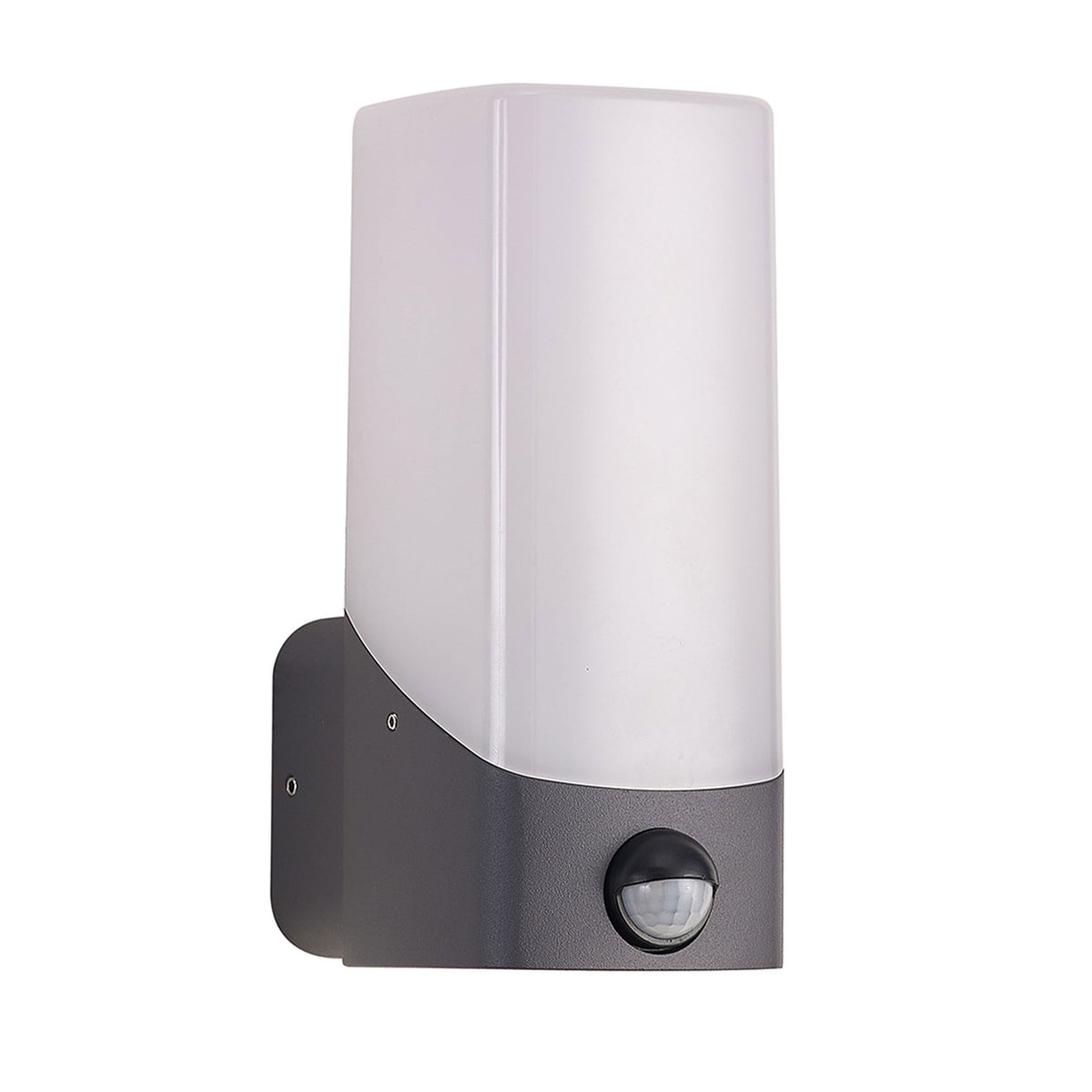 Aspatria PIR Exterior IP44 Wall Light in Dark Grey with Opal Diffuser
