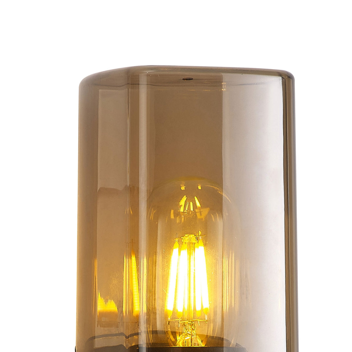 Aspatria PIR Exterior IP44 Wall Light in Dark Grey with Smoke Diffuser