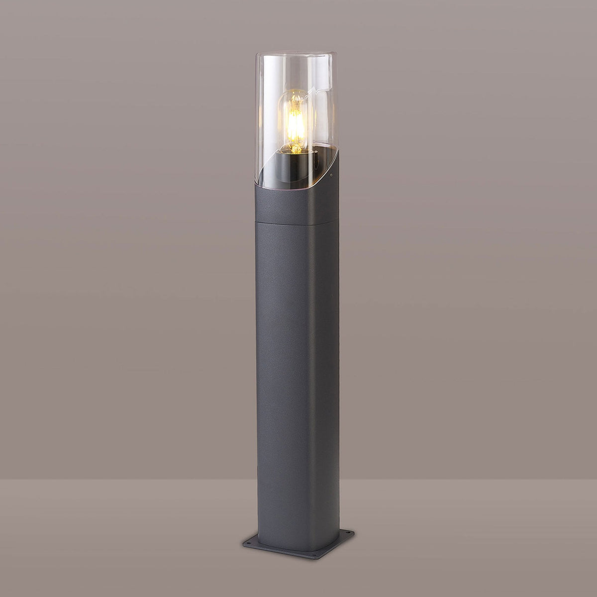 Aspatria 60cm Exterior IP44 Post Light in Dark Grey with Clear Diffuser