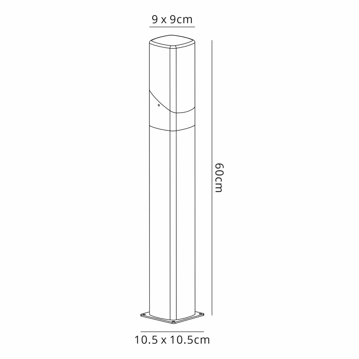 Aspatria 60cm Exterior IP44 Post Light in Dark Grey with Smoke Diffuser