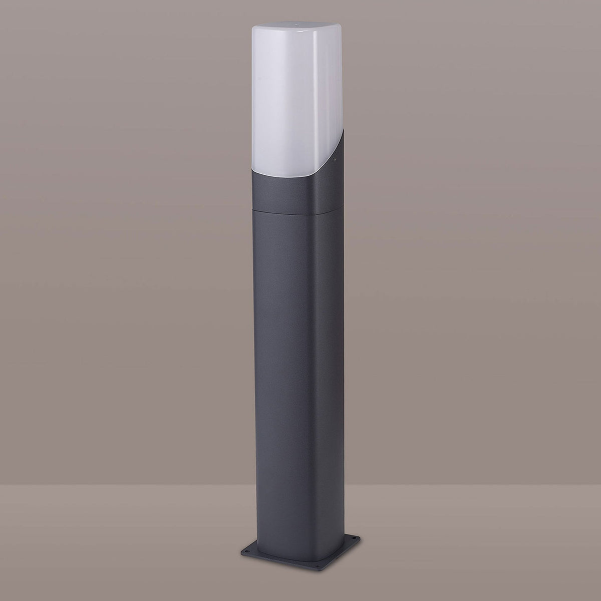 Aspatria 60cm Exterior IP44 Post Light in Dark Grey with Opal Diffuser