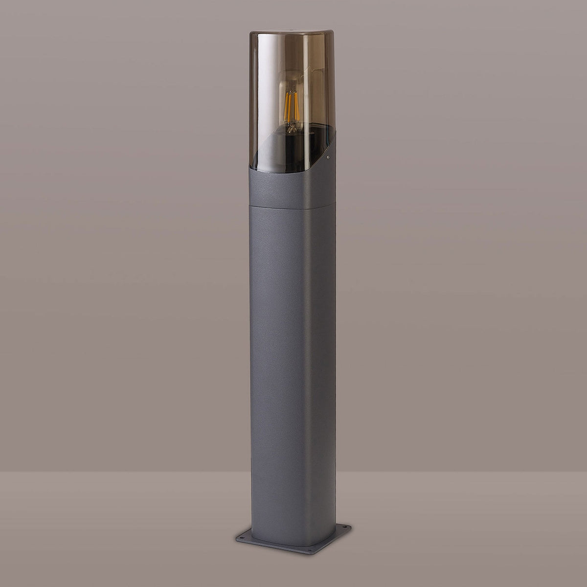 Aspatria 60cm Exterior IP44 Post Light in Dark Grey with Smoke Diffuser