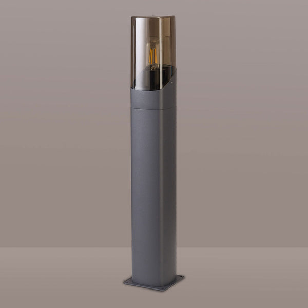 Aspatria 60cm Exterior IP44 Post Light in Dark Grey with Smoke Diffuser