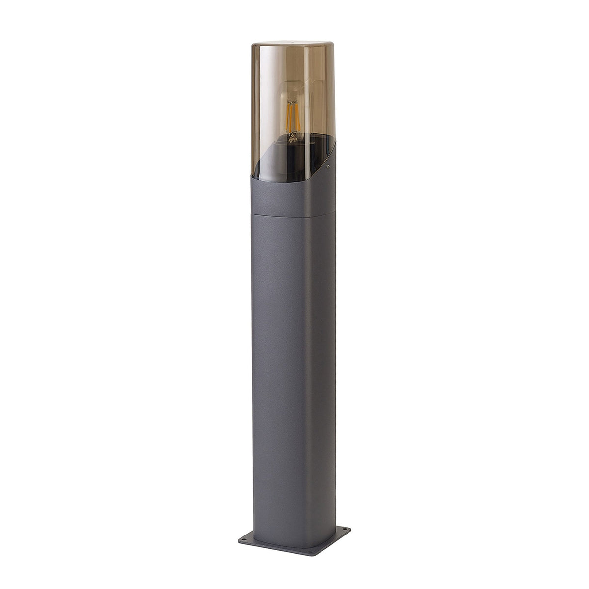 Aspatria 60cm Exterior IP44 Post Light in Dark Grey with Smoke Diffuser