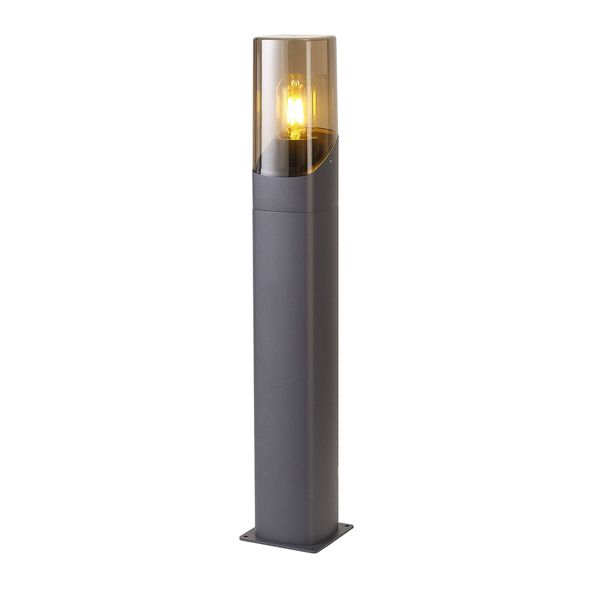 Aspatria 60cm Exterior IP44 Post Light in Dark Grey with Smoke Diffuser