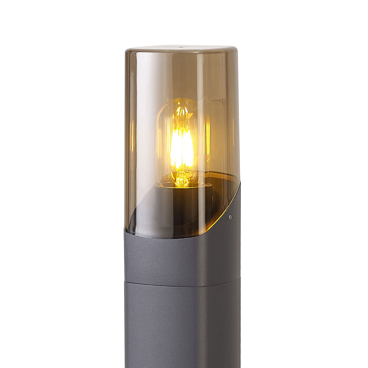 Aspatria 60cm Exterior IP44 Post Light in Dark Grey with Smoke Diffuser