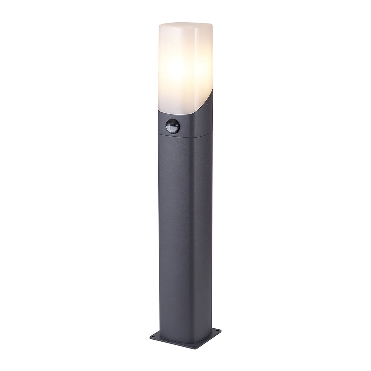 Aspatria PIR 60cm Exterior IP44 Post Light in Dark Grey with Opal Diffuser