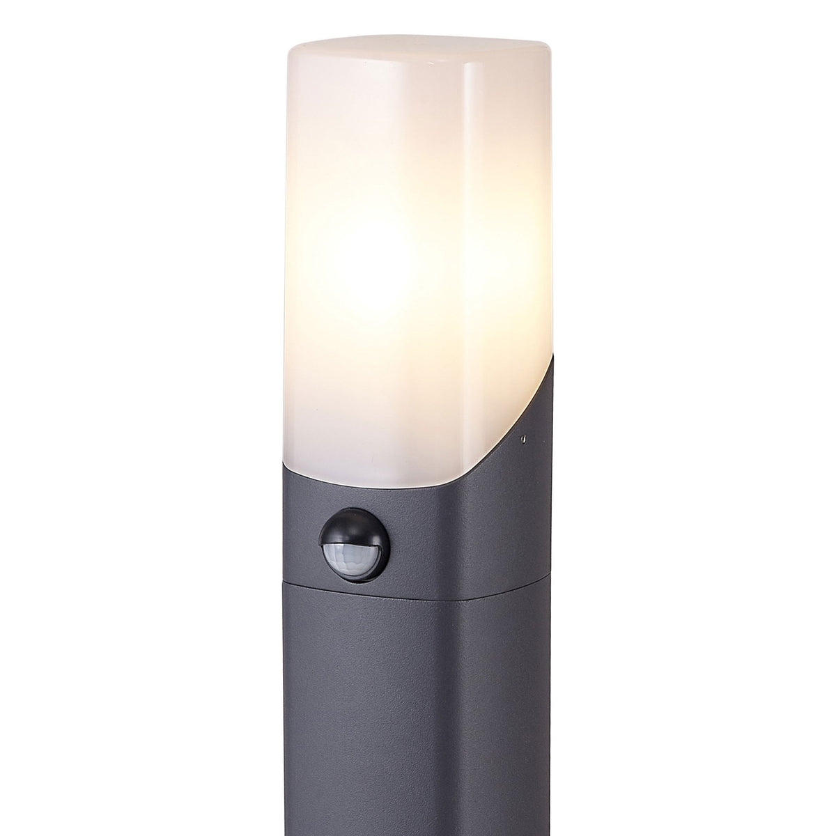 Aspatria PIR 60cm Exterior IP44 Post Light in Dark Grey with Opal Diffuser