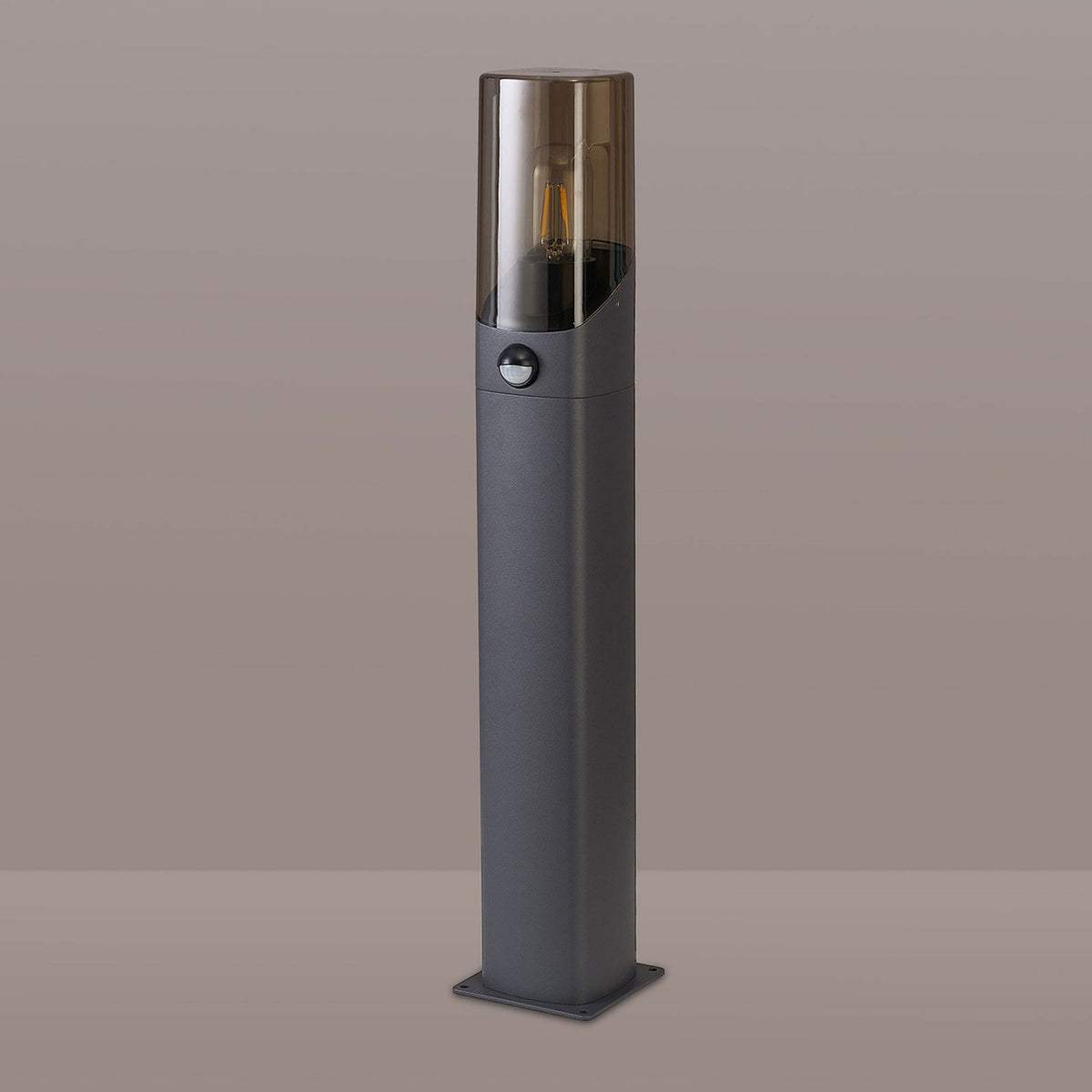 Aspatria PIR 60cm Exterior IP44 Post Light in Dark Grey with Smoke Diffuser