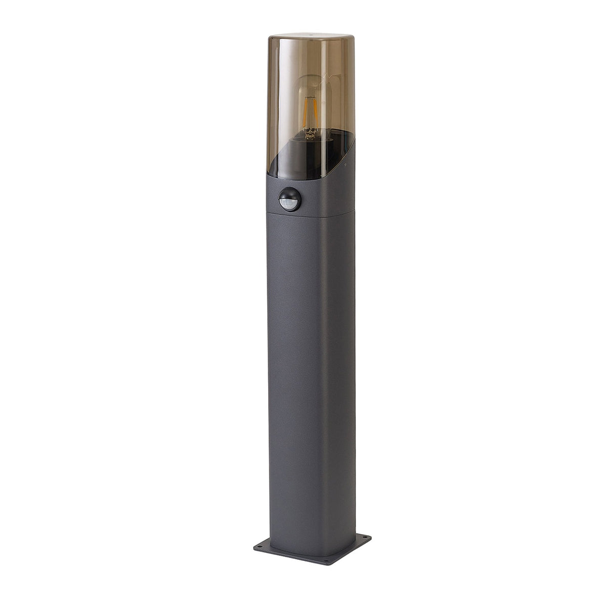 Aspatria PIR 60cm Exterior IP44 Post Light in Dark Grey with Smoke Diffuser