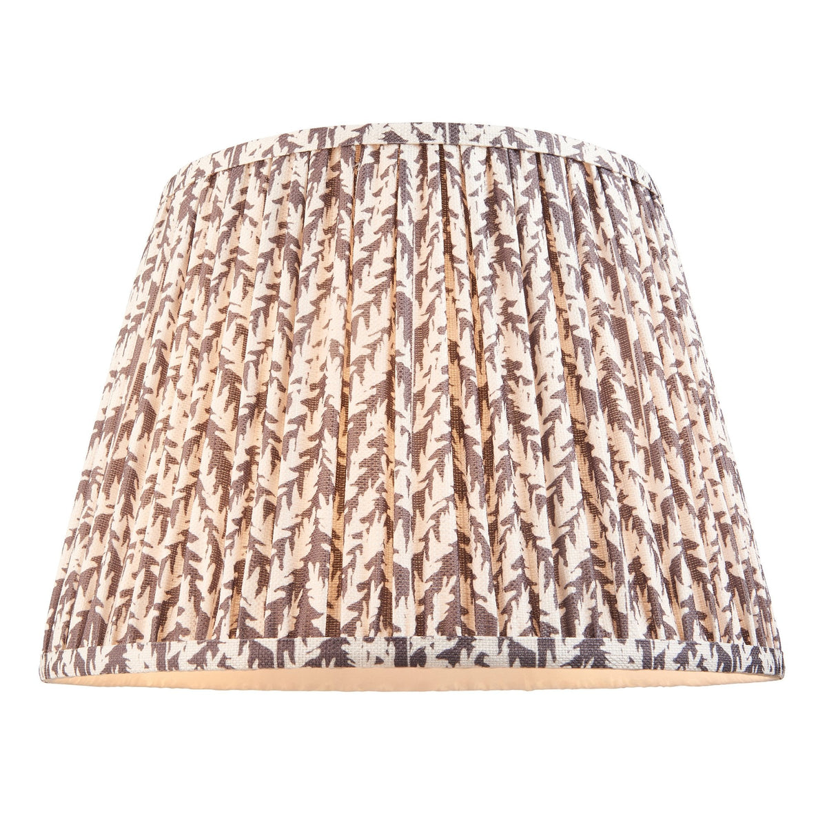 Borello Ceramic Table Lamp in Vintage White with Leaf 35cm Pearl Grey Shade