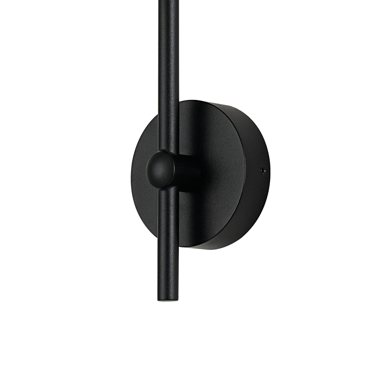 Tenterden Curved Arm IP44 Wall Light in Satin Black with Ribbed Round Smoke Glass Diffuser