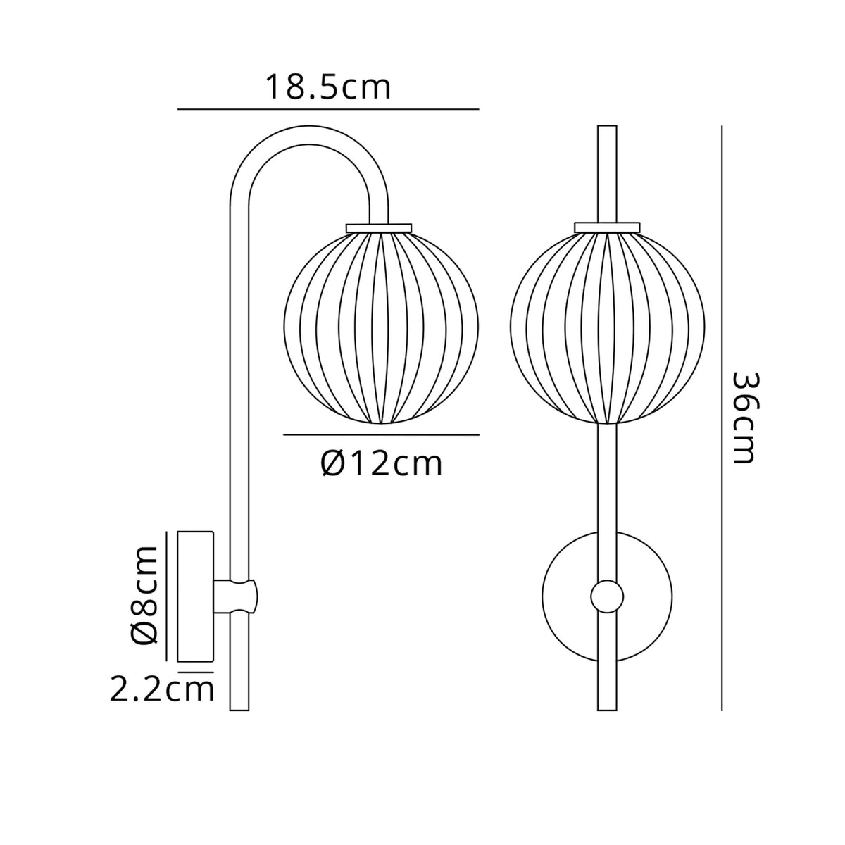 Tenterden Curved Arm IP44 Wall Light in Brass Gold with Segment Round Opal Glass Diffuser