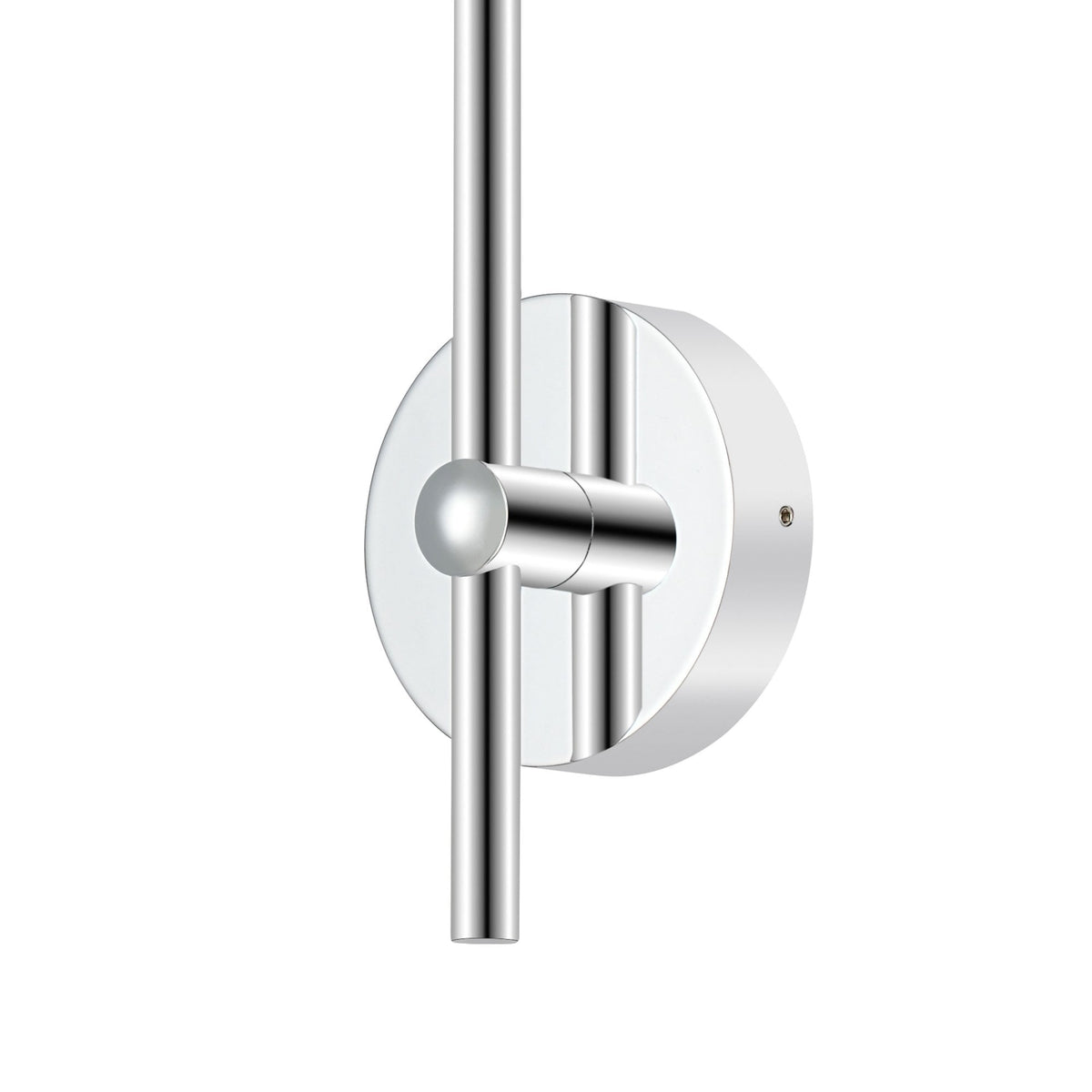 Tenterden Curved Arm IP44 Wall Light in Chrome with Smooth Round Smoke Glass Diffuser
