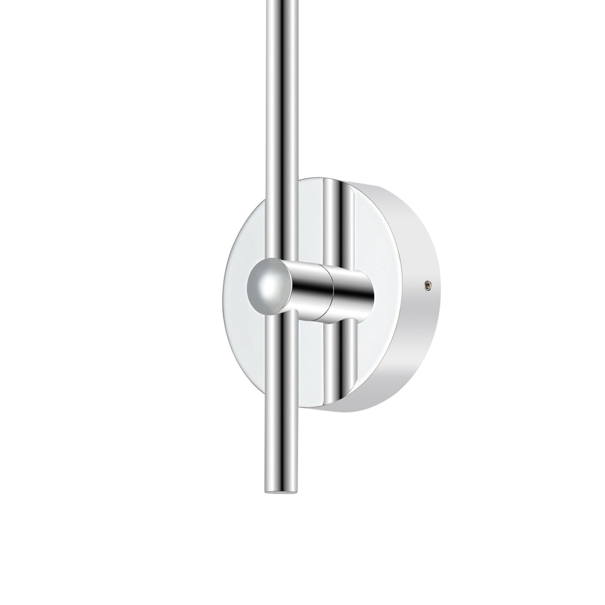 Tenterden Curved Arm IP44 Wall Light in Chrome with Ribbed Round Clear Glass Diffuser
