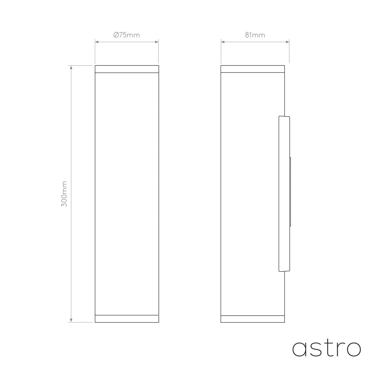 Ava 300 Coastal Single Wall Light in Brushed Brass