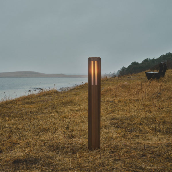 Aludra IP44 Coastal 95cm Bollard Light In Metallic Brown