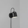 Angle Plugged Adjustable Wall Light in Matt Black