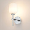 Tenterden Medium Arm IP44 Wall Light in Chrome with Smooth Tubular Opal Glass Diffuser