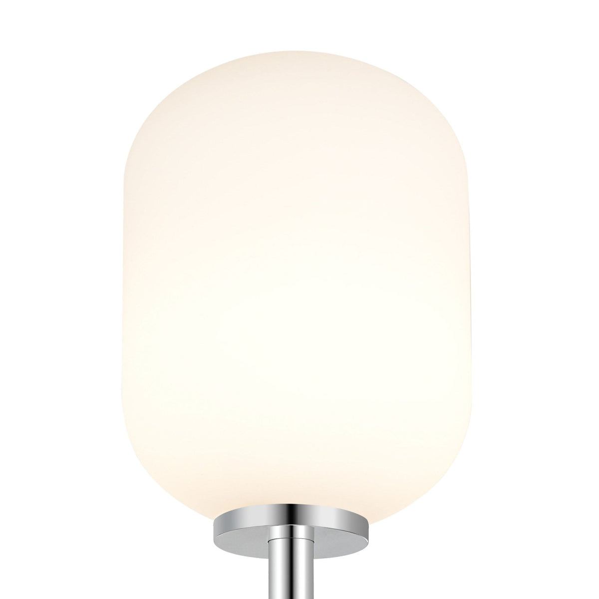 Tenterden Medium Arm IP44 Wall Light in Chrome with Smooth Tubular Opal Glass Diffuser