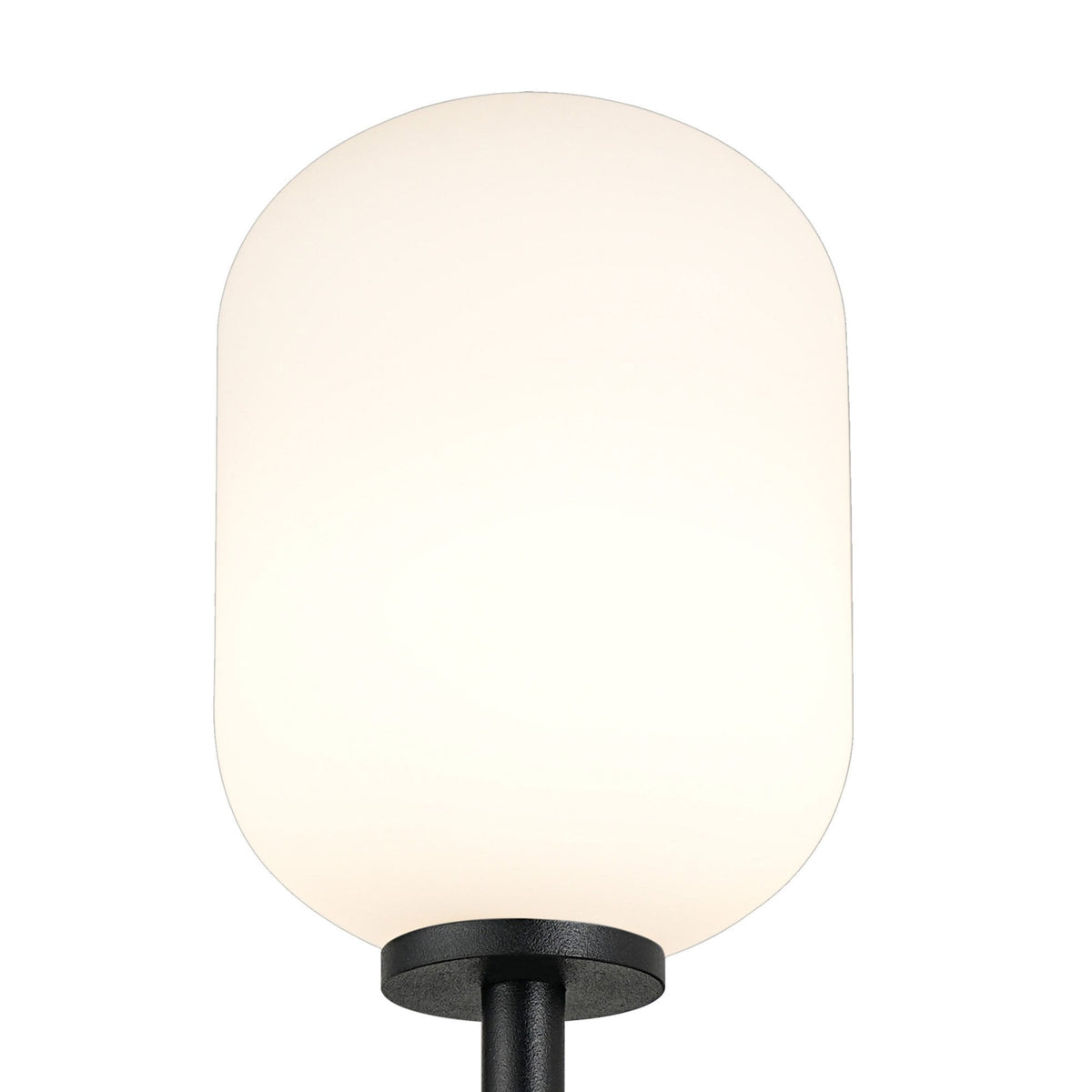 Tenterden Medium Arm IP44 Wall Light in Satin Black with Smooth Tubular Opal Glass Diffuser