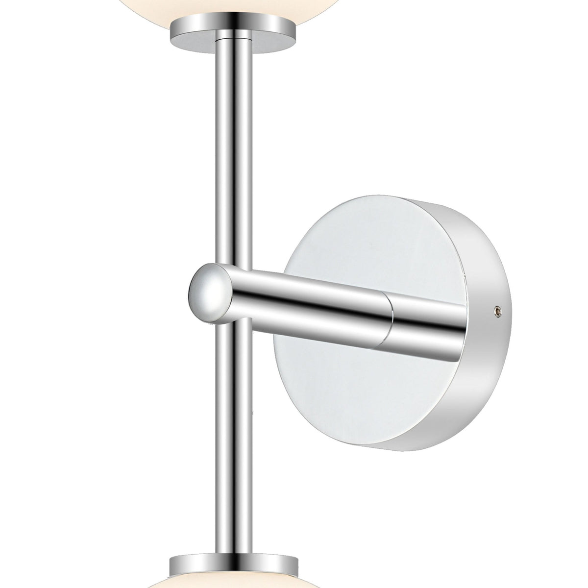 Tenterden Medium Twin Arm IP44 Wall Light in Chrome with Smooth Tubular Opal Glass Diffusers