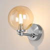 Tenterden Short Arm IP44 Wall Light in Chrome with Smooth Round Amber Glass Diffuser