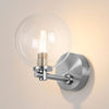 Tenterden Short Arm IP44 Wall Light in Chrome with Smooth Round Clear Glass Diffuser