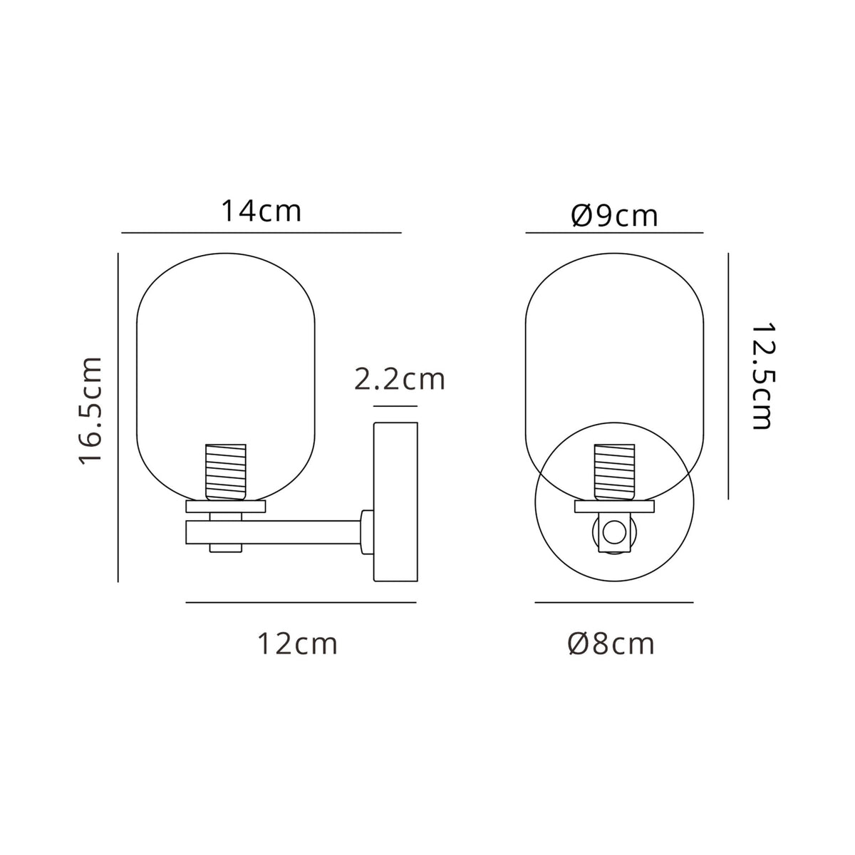 Tenterden Short Arm IP44 Wall Light in Chrome with Smooth Tubular Amber Glass Diffuser