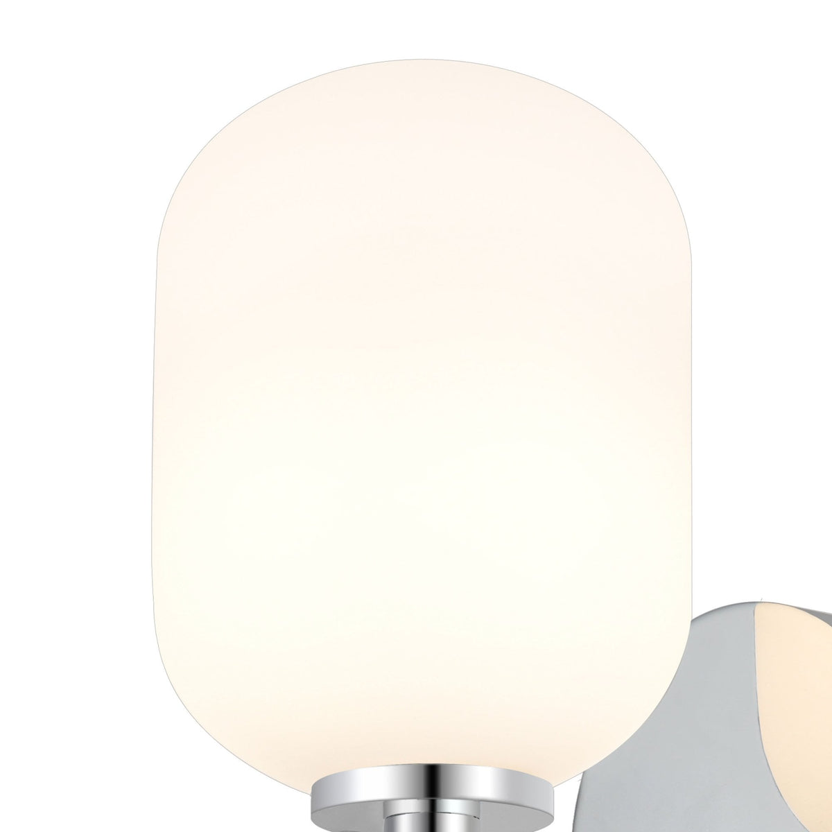Tenterden Short Arm IP44 Wall Light in Chrome with Smooth Tubular Opal Glass Diffuser