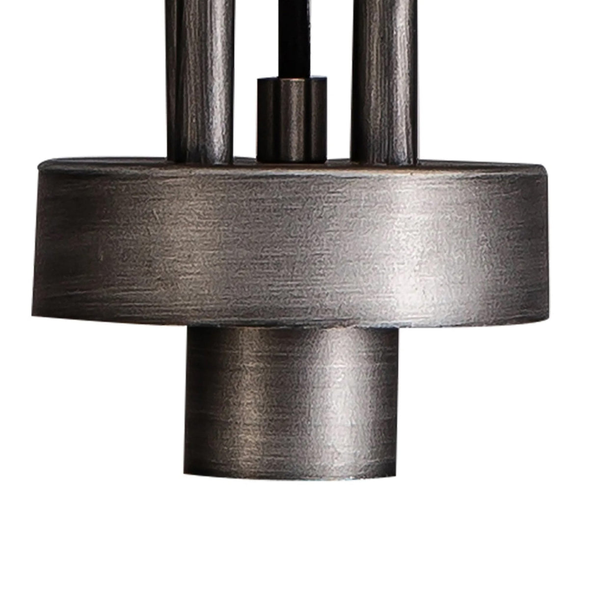 Atherington Pumpkin 3 Drop Linear Pendant in Aged Pewter & Matt Black With Champagne Shades