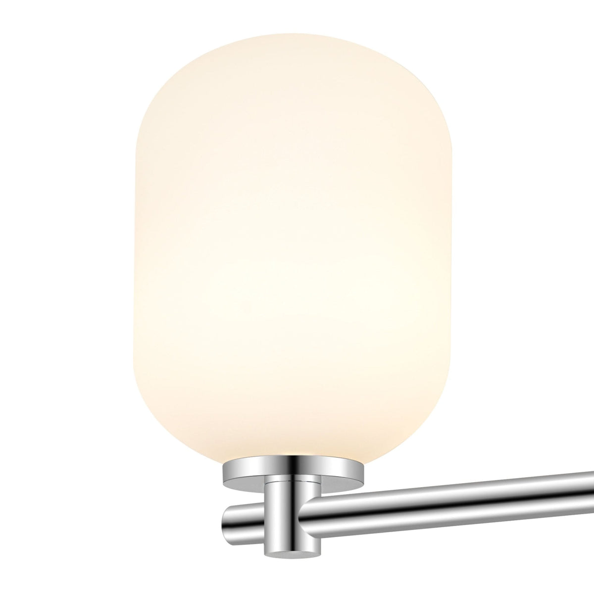 Tenterden Short Twin Arm IP44 Wall Light in Chrome with Smooth Tubular Opal Glass Diffusers