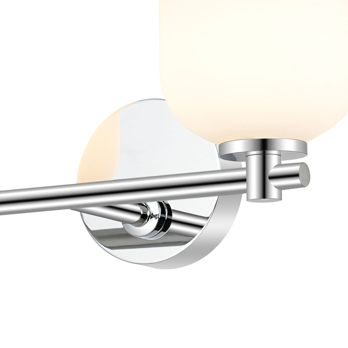 Tenterden Short Twin Arm IP44 Wall Light in Chrome with Smooth Tubular Opal Glass Diffusers