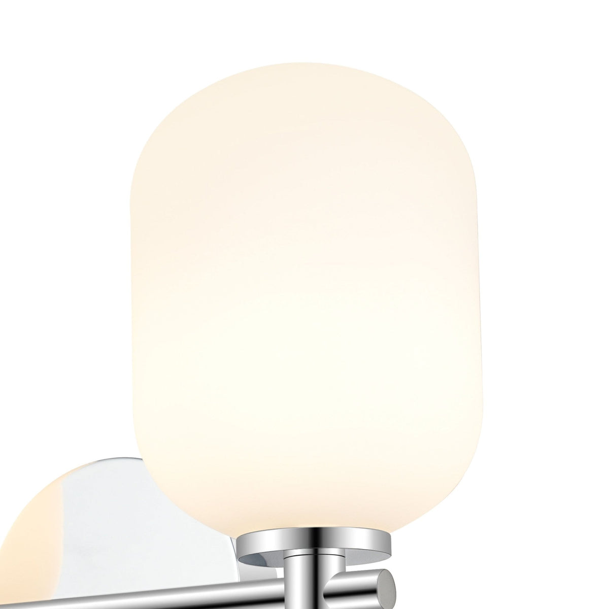 Tenterden Short Twin Arm IP44 Wall Light in Chrome with Smooth Tubular Opal Glass Diffusers