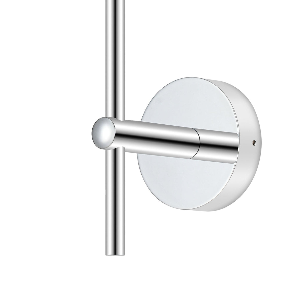 Tenterden Tall Arm IP44 Wall Light in Chrome with Ribbed Round Clear Glass Diffuser