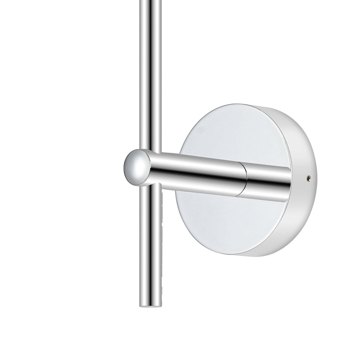 Tenterden Tall Arm IP44 Wall Light in Chrome with Smooth Tubular Opal Glass Diffuser