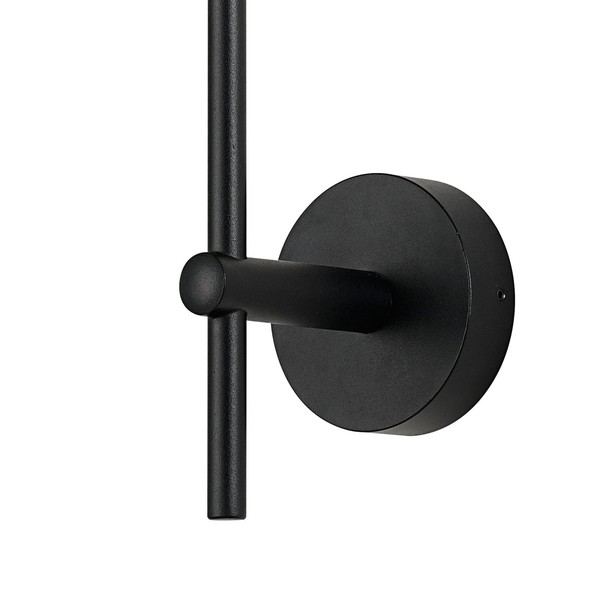 Tenterden Tall Arm IP44 Wall Light in Satin Black with Smooth Tubular Smoke Glass Diffuser