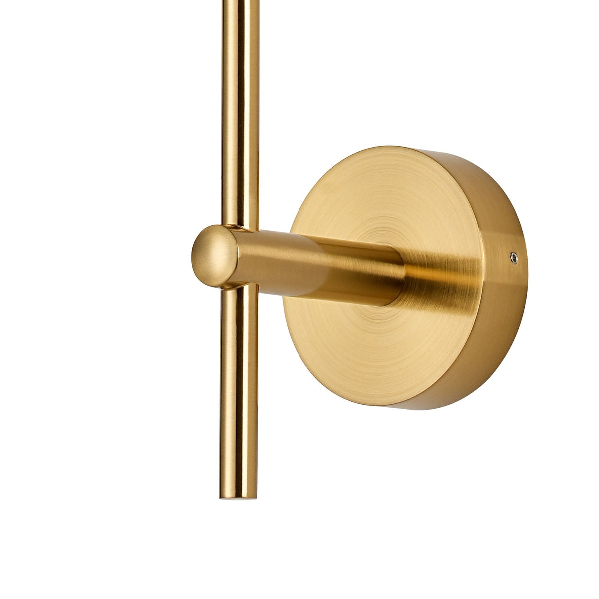 Tenterden Tall Arm IP44 Wall Light in Brass Gold with Waved Round Clear Glass Diffuser