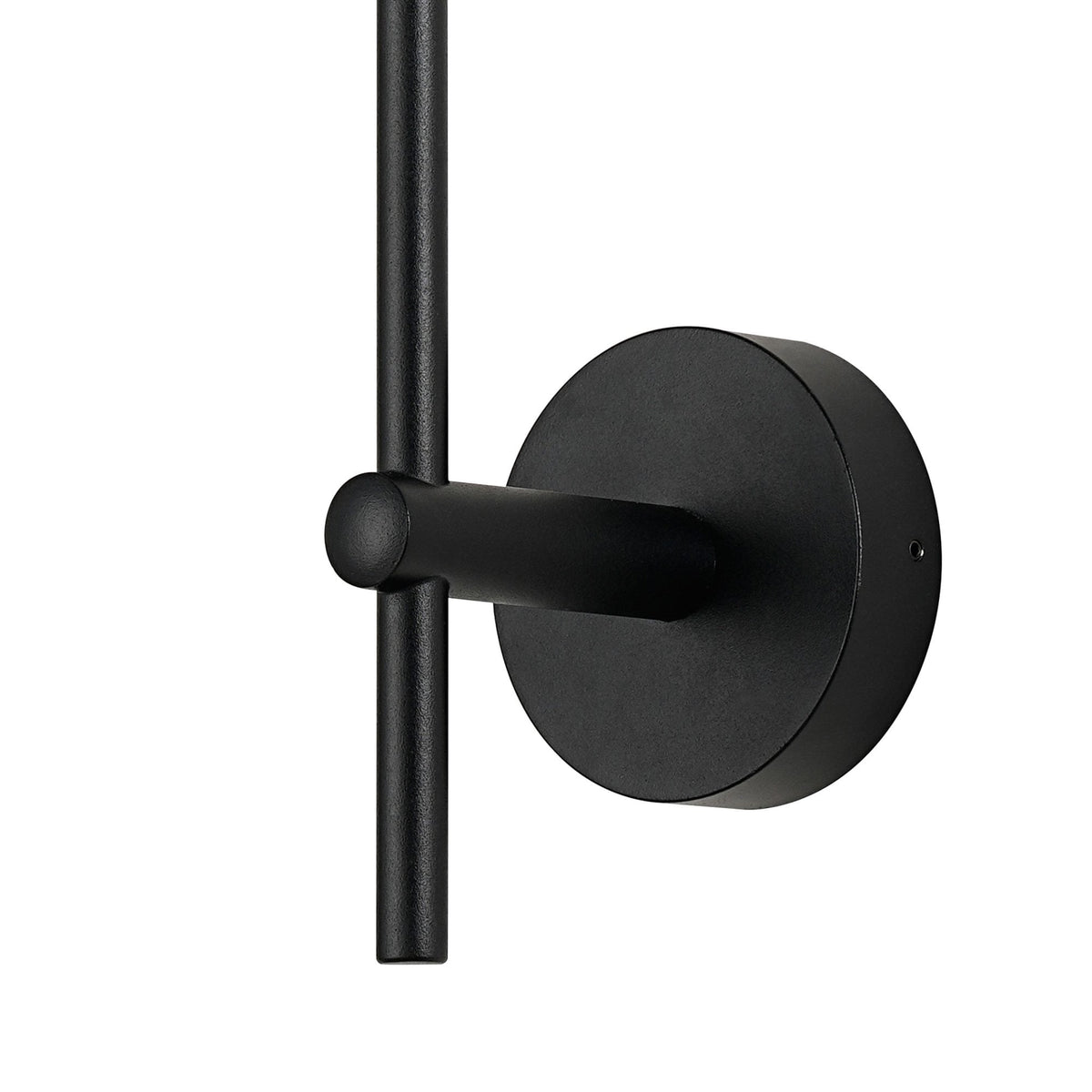 Tenterden Tall Arm IP44 Wall Light in Satin Black with Segment Round Opal Glass Diffuser