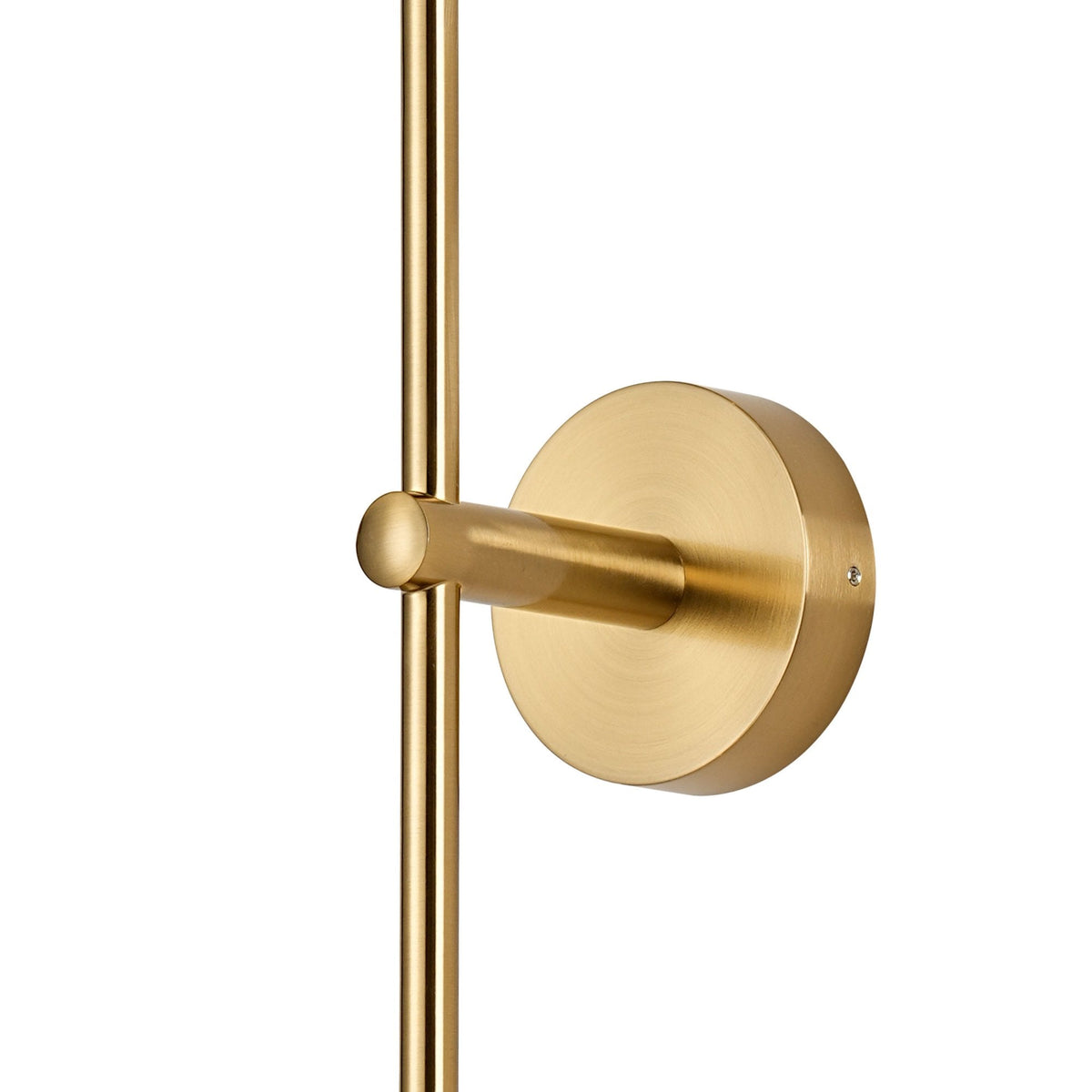 Tenterden Tall Twin Arm IP44 Wall Light in Brass Gold with Smooth Round Clear Glass Diffusers
