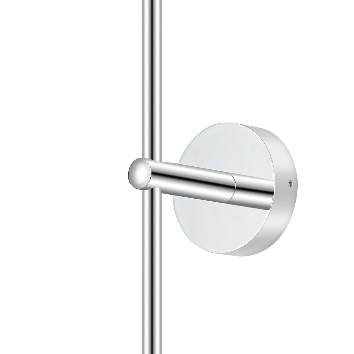 Tenterden Tall Twin Arm IP44 Wall Light in Chrome with Smooth Round Smoke Glass Diffusers