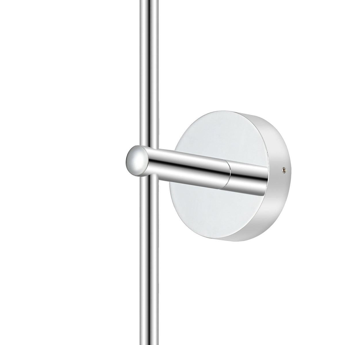 Tenterden Tall Twin Arm IP44 Wall Light in Chrome with Ribbed Round Clear Glass Diffusers
