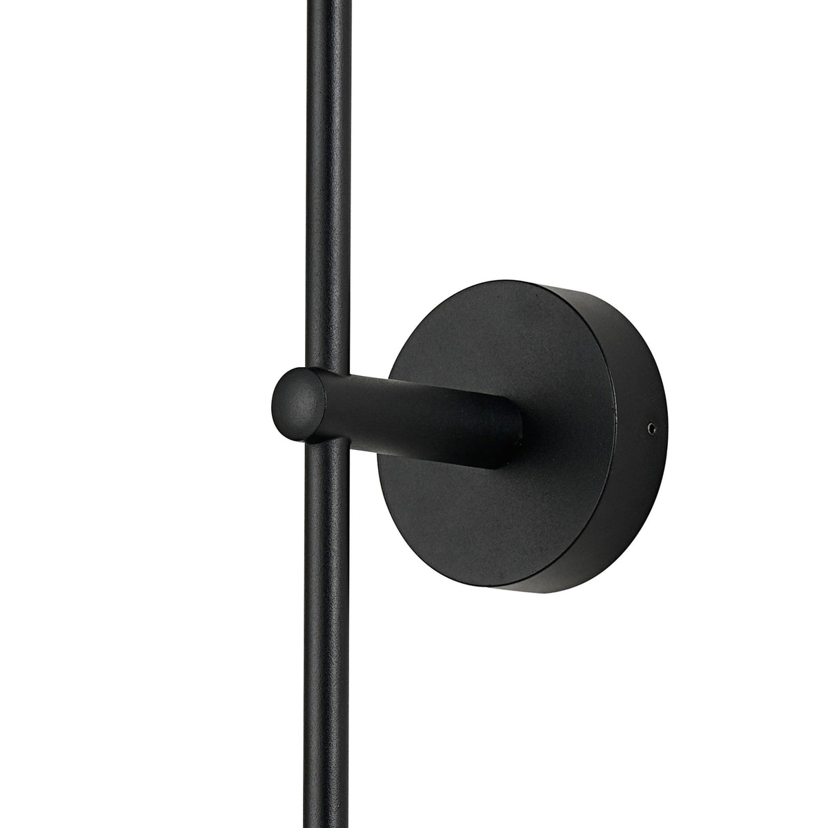 Tenterden Tall Twin Arm IP44 Wall Light in Satin Black with Ribbed Round Smoke Glass Diffusers