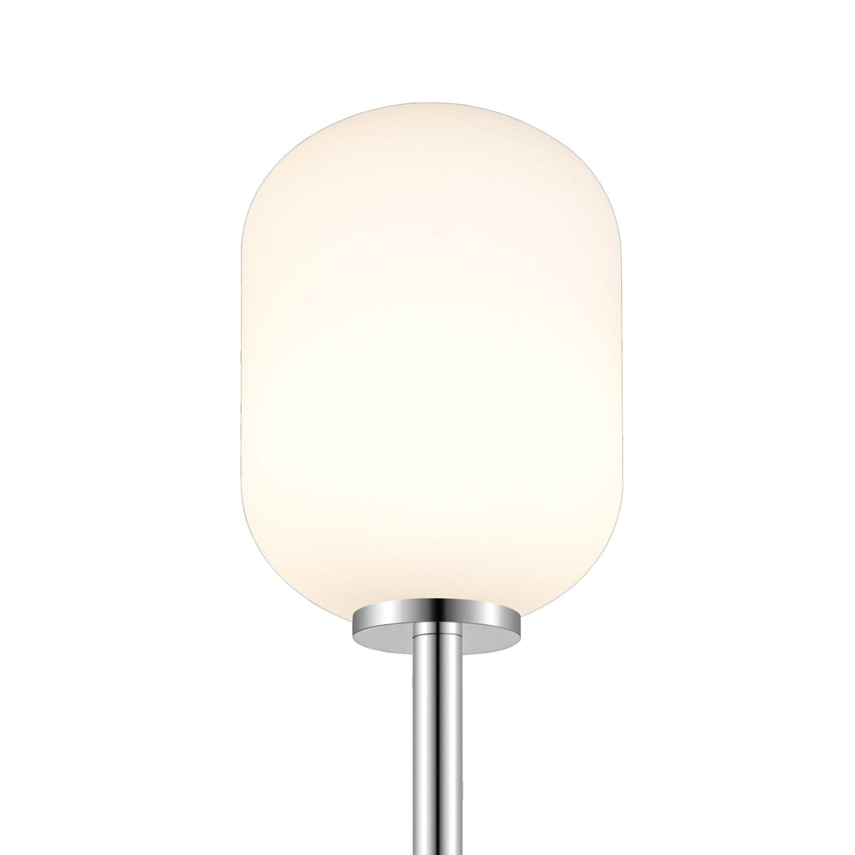 Tenterden Tall Twin Arm IP44 Wall Light in Chrome with Smooth Tubular Opal Glass Diffusers