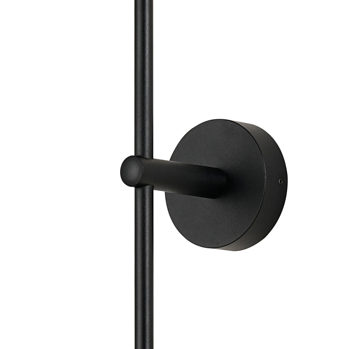 Tenterden Tall Twin Arm IP44 Wall Light in Satin Black with Smooth Tubular Smoke Glass Diffusers