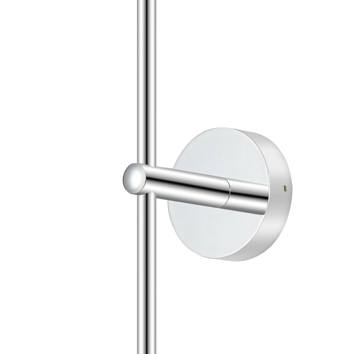 Tenterden Tall Twin Arm IP44 Wall Light in Chrome with Swirl Round Clear Glass Diffusers